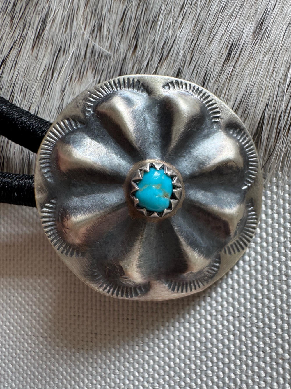 Native American Concho hair tie